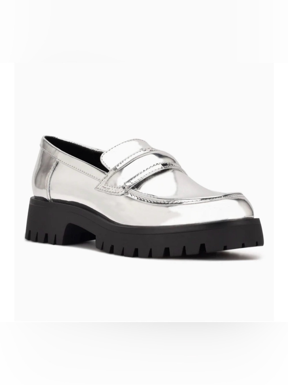 Nine West Metallic Platform Loafers